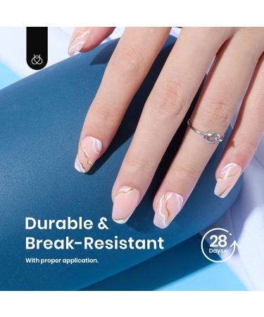 Beetles Gel Nail Kit - 504Pcs Half Matte XS Short Coffin Tips | Full Cover Clear Acrylic Press on Nails for Gel Polish - Buy Online on GoSupps.com