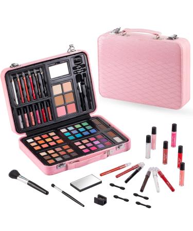 Hot Sugar Makeup Kit for Teenager Girls 10-12, All in One Beginner Makeup Kit for Women Full Kit, Teen makeup kit Cosmetic Gift Set on Birthday Christmas (PINK ARGYLE)