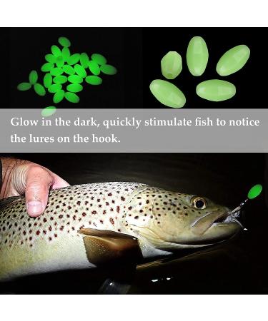 Glow Oval Fishing Beads 100pcs - Luminous Green Floating Lures 10mm x 18mm - Buy Online on GoSupps.com