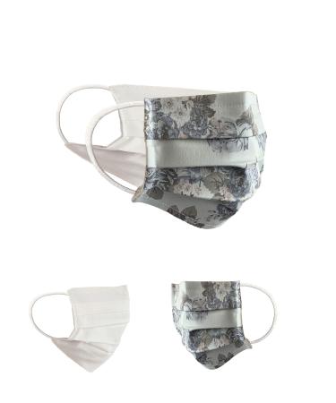 BAF Community Masks 2 via Pack Set Unisex makeshift mask Agible Mundsprung Mund and nose protection turning mask with motif cotton BCI washable 1 piece (2-pack) FlowerPower-19