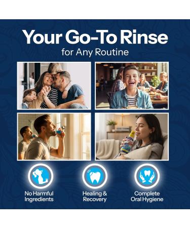 H2Ocean Healing Rinse Natural Sea Salt - Mouth Rinse for Oral Care & Tonsil Stones - Great for Piercings Sore Throats & Gum Health - Alcohol- & Fluoride-Free Mouthwash - Lemon Ice 16 oz (Pack of 2) - Buy Online on GoSupps.com