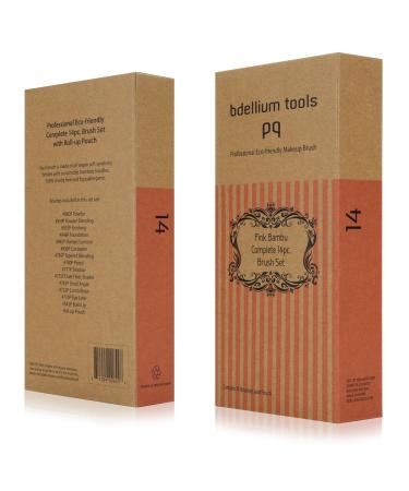 Bdellium Tools Professional Makeup Brush Set - 14pc Pink Bambu Series with Roll-Up Pouch | International Shipping Available - Buy Online on GoSupps.com