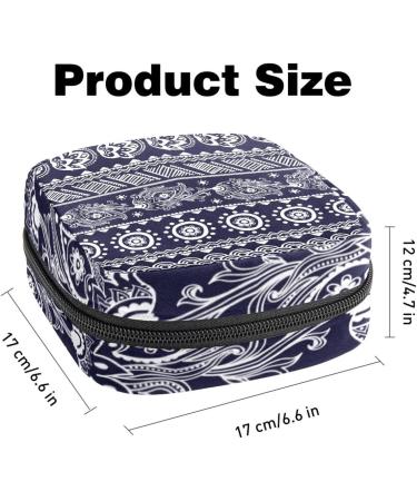 Retro Napketten Storage Bag | Ethnic Boho Flower Pattern | Portable Menstruation Cup Bag with Zipper for Teens & Women - Buy Online on GoSupps.com