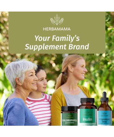 HERBAMAMA Inulin Powder Capsules 1200mg - Digestive Support & Gut Cleanse with Inulin Prebiotic Fiber - Vegan Non-GMO Chicory Root Powder Supplement (Pack of 2) - Buy Online on GoSupps.com