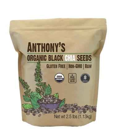 Anthony's Organic Chia Seed, 2.5 lb, Gluten Free, Vegan, Raw, Keto Friendly - Buy Online on GoSupps.com
