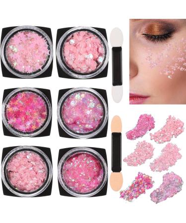 Face & Body Glitter Gel - Pink Chunky Sparkling Glitter for Festivals Raves & DIY Nail Art - Mermaid Hair & Face Paint Accessories - Buy Online on GoSupps.com