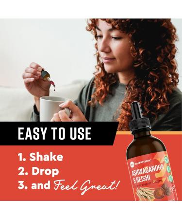 360 Nutrition Ashwagandha & Reishi Root Supplement Drops for Stress Relief Stamina & Longevity and Energy Support - Vegan Non-GMO Adaptogenic - 4 fl oz 60 Servings - Buy Online on GoSupps.com