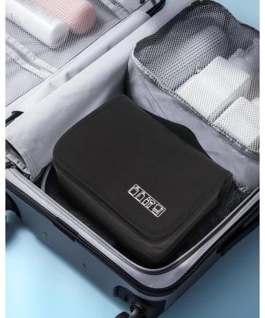 Waterproof Toiletry Bag with Hanging Hook - Large Travel Makeup Case for Men and Women - Shaving Kit Organizer - Black - Buy Online on GoSupps.com