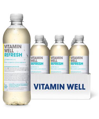 Vitamin well vitamin water with taste - vitamin C vitamin B12 - functional and low -calorie drink enriched with functional ingredients - 12 x 500ml including deposit (refresh)