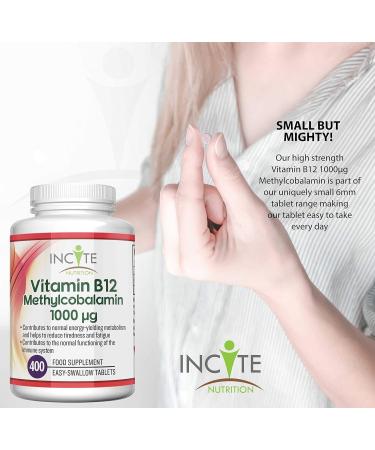 High Strength Vitamin B12 1000mcg | 400 Methylcobalamin Tablets | Vegan Friendly | 12+ Month Supply - Buy Online on GoSupps.com