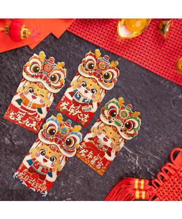 Milageto 4Pcs New Year Red Envelopes Hong Bao Hongbao Lucky Envelopes New Year Gifts Red Packets Dragon Red Envelopes for Graduation A Style A - Buy Online on GoSupps.com
