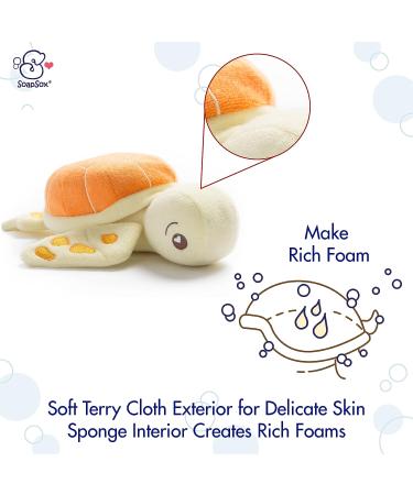 Kids Turtle Exfoliating Bath Scrub - SoapSox Soft Animal Toy Wash Cloth Sponge for Babies & Children - Buy Online on GoSupps.com