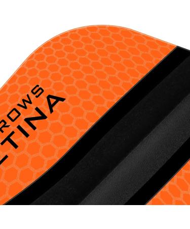 Harrows Retina X 100 Micron Dart Flights - Slim Shape, Extra Strong (Orange) | 5 Sets of 3 Flights, 15 Total - Buy Online on GoSupps.com
