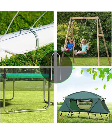 Galvanized Steel U-Shaped Trampoline Stakes Anchors - 11.8 inch High Wind Ground Anchor for Soccer Tents & Garden Decorations - Buy Online on GoSupps.com