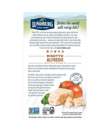 Organic Lundberg Traditional Italian Risotto Alfredo - 20 Minute Cook Time (5.5 oz 6-Pack) - Buy Online on GoSupps.com