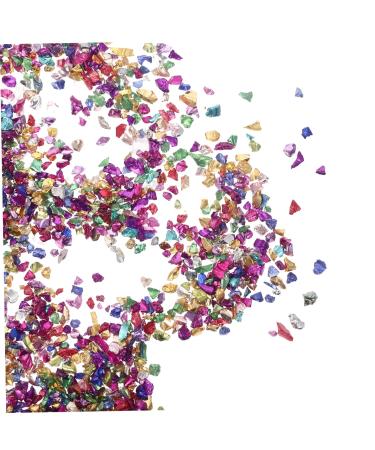 SOESFOUFU 1 Glass Chip Manicure Charms Vintage Accessories Colored Rhinestones DIY Charm Fillers Colorful Rhinestones for Nails Irregular Glass Charms Nail Gem Nail Stone Filling 0.5X0.3cm Colorful
