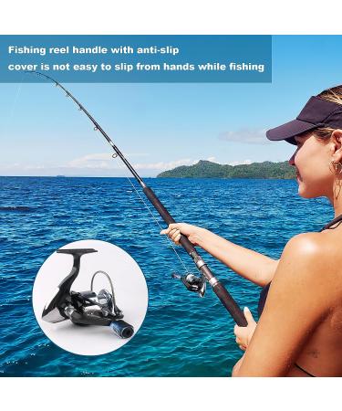 Fishing Reel Replacement Power Handle Grip with Rubber Cover - Universal Non-Slip Baitcaster Knob Sleeve - Black - Buy Online on GoSupps.com