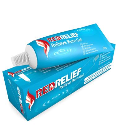 RedRelief Emergency Burn Gel 50g Tube- Soothing and Cooling Gel Dressing for Burns Scalds and Sunburn
