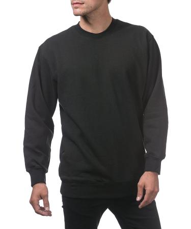 Pro Club Men's Heavyweight 13oz Crew Neck Fleece Pullover Sweatshirt - Black Medium - Buy Online on GoSupps.com