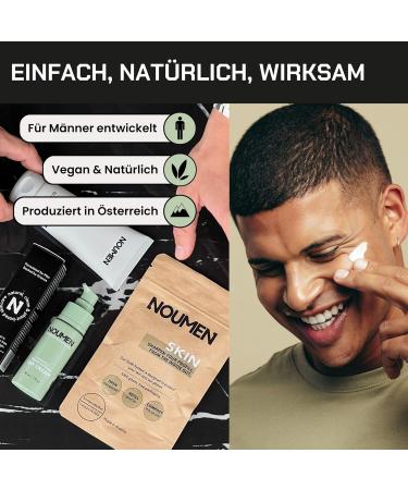NOUMEN Men's Grooming Kit: Cleansing Gel Moisturizer and Skin Supplement - Vegan and Natural 60 Days Supply Made in Austria - Buy Online on GoSupps.com