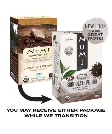Numi Organic Chocolate Pu-erh Tea - 16 Count Black Tea Bags | Rich Flavor & Quality - Buy Online on GoSupps.com