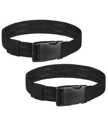 2 Pieces Tactical Leg Strap Nylon Thigh Belt Elastic Thigh Strap with Quick Release Buckle for Games and Outdoors Unisex Black