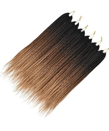 TOMO Handmade Goddess Box Braids - 7 Packs of 22 Strands/Pack (18 inch) T1B/30/27 Ombre Synthetic Hair Extensions - Buy Online on GoSupps.com