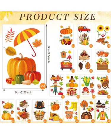 Festive Fall Temporary Tattoos for Kids - Pumpkin Turkey Maple Leaf Autumn Tattoo Stickers - 292 Pieces - Perfect for Thanksgiving and Children's Theme Parties - Buy Online on GoSupps.com