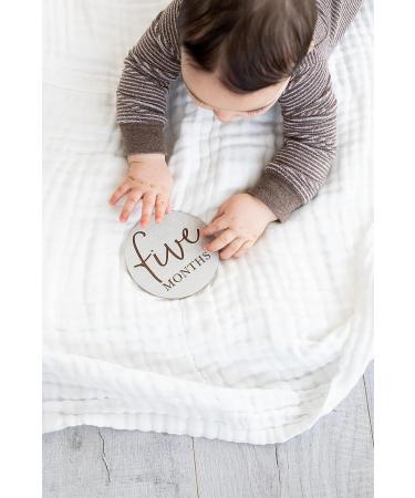 Little Pear Wooden Monthly Milestone Cards  Baby Milestone Photo Props  Wooden Monthly Photo Prop Cards Gray Wood Milestone Discs - Buy Online on GoSupps.com