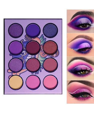 DE'LANCI Purple Eyeshadow Palette-Hawaii Blueberry Matte and Shimmer 12 Colors Ultra Pigmented Professional Electric Purple Mini Makeup Pallet  Blendable Vibrant Duo Chrome Violet Eye Shadow Palettes Blueberry Purple - Buy Online on GoSupps.com