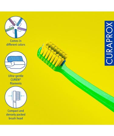 Curaprox 3 x CS 5460 Ortho Toothbrush - Ultra Soft Curen Bristles for Braces | 3-Pack Random Color - Ideal for Sensitive Gums - Buy Online on GoSupps.com