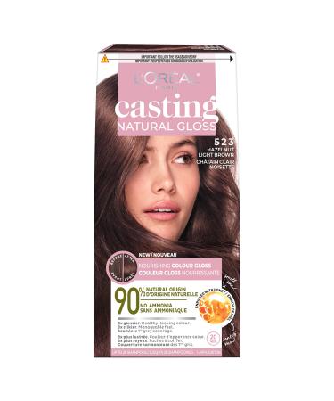 L Or al Paris Casting Natural Gloss Hair Color 523 Hazelnut Light Brown High Shine Hair Gloss Hair Dye 1 EA 523 Hazelnut Light +A6:j26brown
