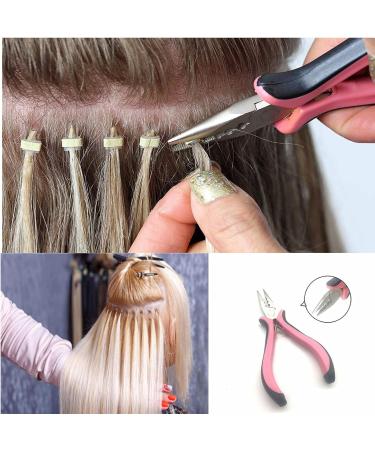 Vlasy Mini Hair Extension Pliers | Apply & Remove | 3 Holes | Rust-Free Stainless Steel | Pink Color | 1 PCS - Buy Online on GoSupps.com