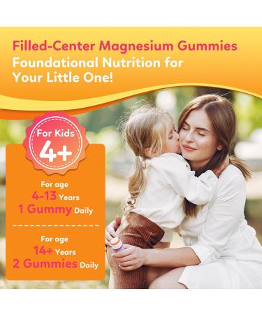 Magnesium Glycinate Gummies for Kids - with L-Theanine Ashwagandha Vitamin D3 K2 Magnesium for Kids - Sleep Calm Muscle Relaxation Cognitive Sugar Free Strawberry & Banana Filled Gummies 60ct - Buy Online on GoSupps.com