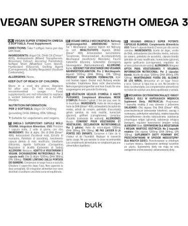 Bulk Vegan Omega 3 Capsules Vegan Super Strength 60 Capsules - Buy Online on GoSupps.com
