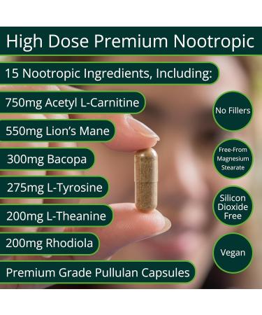 ThinkEase Brain Supplement (120 Capsules) | Memory Mental Clarity Focus Cognitive Performance | Nootropic Supplement with L-Theanine Acetyl L-Carnitine Phosphatidylserine Lion's Mane & More - Buy Online on GoSupps.com