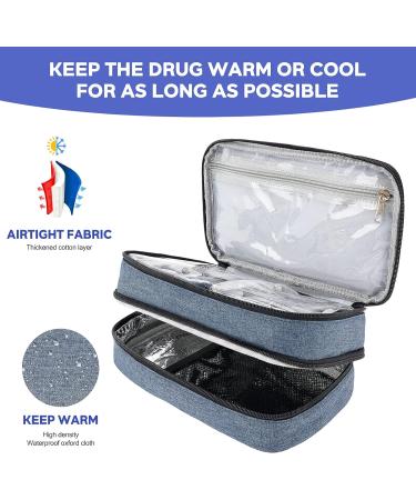 Brynnl Insulin Cooler Travel Case Double-Layer Diabetic Supplies Bag - Blue - Buy Online on GoSupps.com