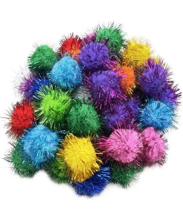 20 Pcs 2 Inch Sparkle Ball Cat Toy Interactive Balls Multicolor for Kittens Exercise and Multiple Cats Play and Chase