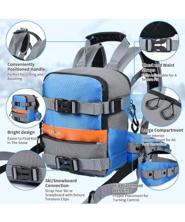 Yoz&Papa Kids Ski & Snowboard Harness Trainer Backpack - Blue-1 | Learn to Ski with Toddler Support - Buy Online on GoSupps.com