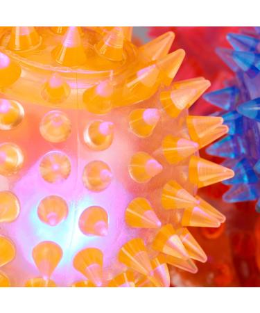 Relaxdays 10024328 LED Hedgehog Ball Set of 12 | Luminous Bouncy & Flashing Spiked Balls - 6.5 cm | International Shipping Available - Buy Online on GoSupps.com