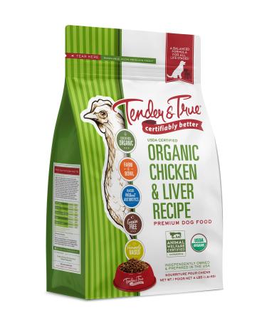 Tender & True Organic Chicken & Liver Recipe Dog Food, 4 lb