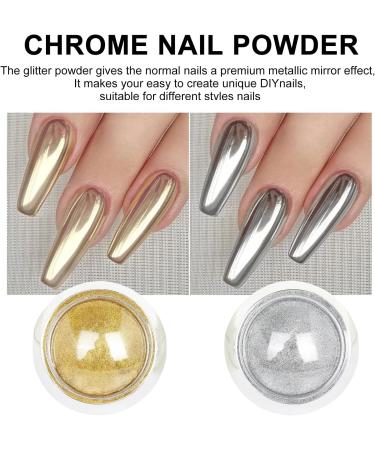 Poudre Chrome Ongle 4 Couleur Chrome Ongles Nail Art - Or Argent Blanc Perle Rose Aurore Effet Miroir M Tallique Poudre Pigment Ongle Pour Deco Ongle Nail Art 4 couleurs - Buy Online on GoSupps.com