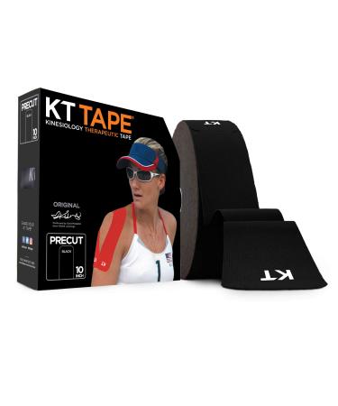 KT Tape Unisex Original Jumbo 150 Strip Cotton Precut Kinesiology Tape 10 Inch (Pack of 150) Black - Precut