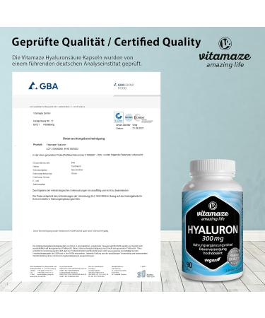 Hyaluronic Acid Capsules 300 mg | Vegan | 3-Month Supply | High Bioavailability | Additive-Free | Made in Germany - Buy Online on GoSupps.com
