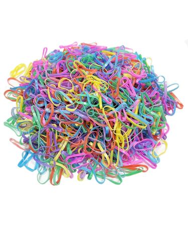 Haobase 1000 pieces hair ties mini elastic hair ties bands (multi-colored 1) transparent