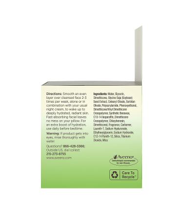 Aveeno Positively Radiant Overnight Hydrating Facial Moisturizer - 1.7 oz - Buy Online on GoSupps.com