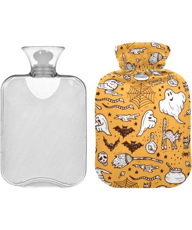 Naanle Halloween Hot Water Bottle with Cover - 1L Transparent Heat Bottle for Bed Hand Warmers Pain Relief & Cold Therapy - International Shipping Available - Buy Online on GoSupps.com