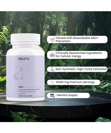 mars by GHC NAD+ Capsules with NR & Vitamin B3 | Cellular Energy Brain Health & Resilience Support | Pack of 3 | 180 Capsules - Buy Online on GoSupps.com