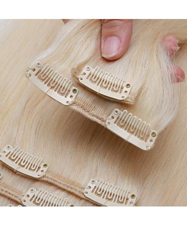 Real Remy Human Hair Extensions | Clip In 8pcs 18 Clips | 100g 45cm (#70 Bleach White) - Free International Shipping - Buy Online on GoSupps.com