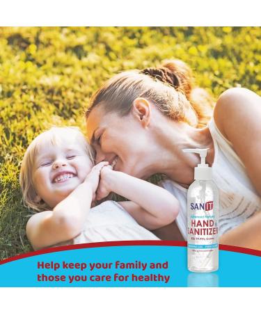 Sanit Moisturizing Hand Sanitizer Gel - 70% Alcohol - Kills 99.99% Germs - Vitamin E & Aloe Vera - 8 oz - 3 Pack - Made in USA - Fresh Scent - Buy Online on GoSupps.com